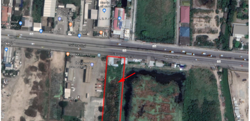 ขายที่ดินติดถนนเทพารักษ์ บางพลี สวยมาก เนื้อที่ 21 ไร่